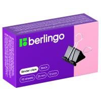 Зажимы для бумаг 25 мм Berlingo 12 шт черные, картонная коробка RE-BC1225