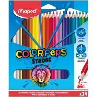 Карандаши цветные пластиковые Maped "Color'Pepes Strong" 24 цв трехранные, заточенные RE-862724
