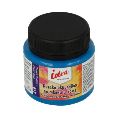 Краска по ткани и коже VISTA-ARTISTA Idea основные цвета 50 мл 1 шт 517 Синяя Капри (Capri blue) ITA-50-517