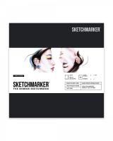 Скетчбук SKETCHMARKER The Mirror 220 г/м2 210 x 210 мм 50 л, твердая обложка, черная MPMRSQBH/BLACK