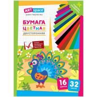 Бумага цветная ArtSpace "Павлин" A4 32л. 16 цв двусторонняя, газетная RE-Нб32-16гдв_28782