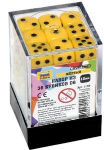 Набор из 36 кубиков D6 (желтый) MAG1136