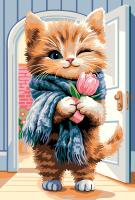 Набор для раскрашивания по номерам (холст на подрамнике) ФРЕЯ 30 х 20 см "А вот и я" PNB/PS-398