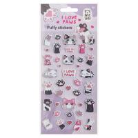 Наклейки объемные MESHU "Love Paws" 10 x 23 см, с блестками, инд. уп., европодвес RE-MS_66577