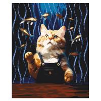 Картина по номерам на холсте с глиттером ТРИ СОВЫ "Кошачьи мечты" 40 x 50 см с акриловыми красками и кистями RE-КХг4050_57060