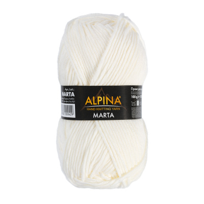 Пряжа ALPINA Marta 100% тактифил 1 х 100 г 120 ± 6 м №003 молочный ALP-MAR-003