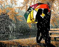 Картина по номерам: Под разноцветным зонтом 40 x 50 см CV-GX8840