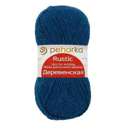 Пряжа Пехорская ПТ "Деревенская" 100% шерсть 1 х 100 г 250 ± 15 м №014 морская волна PEH-DER-014
