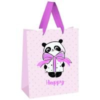 Пакет подарочный 18 x 23 x 10 см MESHU "PandaGift_Pink" отд. фольгой, матовая ламинация RE-MS_45728