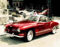 Картина по номерам: Красный ретро-автомобиль 40 x 50 см CV-GX8909