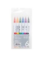 Набор маркеров с кистью Clean Color Real Brush 6 шт MPRB-6000A/6V
