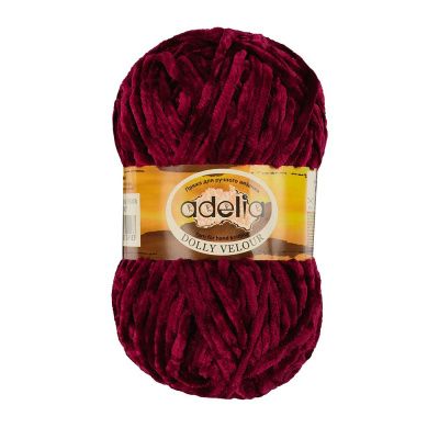 Пряжа ADELIA Dolly Velour 100% микрополиэстер 1 х 100 г 93 ± 6 м №17 вишневый ADE-DOL-VEL-17