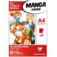 Скетчбук для маркеров 50л. А4 CLAIREFONTAINE "Manga Illustrations" 100 г/м2, на склейке RE-94042C