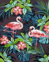 Картина по номерам: Фламинго в цветах 40 x 50 см CV-GX26535