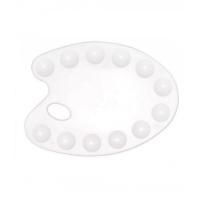 Палитра ГАММА малая овальная 12 ячеек белая пластик RE-10122022