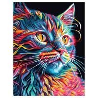 Картина по номерам на холсте ТРИ СОВЫ "Неоновый кот" 30 x 40 см, краски, кисть RE-КХ3040_53848