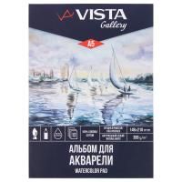 Альбом для акварели VISTA-ARTISTA 100% хлопок 300 г/м2 14.8 х 21 см 12 л, среднезер, склейка WCTC-A5