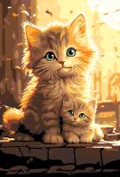 Набор для раскрашивания по номерам (холст на подрамнике) ФРЕЯ 30 х 20 см "Солнечные котики" PNB/PS-311