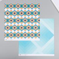 Бумага для скрапбукинга двусторонняя 5 л 30.5 x 32 см 180 г/м2 "Ромбы" SIM-7986330