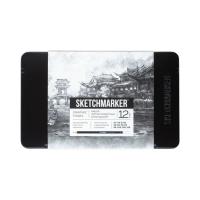 Набор чернографитных карандашей SKETCHMARKER 12 шт 2Н-14B, в металлическом пенале NP-SMGP-graphite12