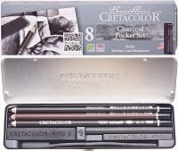 Набор для рисования углем CRETACOLOR Charcoal 8 предметов, мет.пенал CR46008