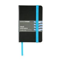 Скетчбук для зарисовок Стихия 140 г/м2 9х14 см 80 л черный, срез синий, твердая обложка с резинкой NP-ST04028