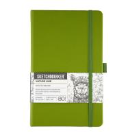 Блокнот для зарисовок SKETCHMARKER 140 г/м2 13 x 21 см 80 л, твердая обложка, Оливковый NP-24230703SM