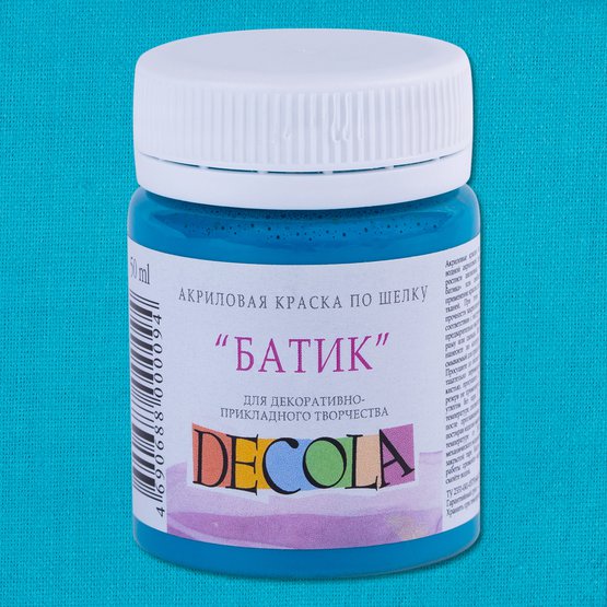 Краска акриловая по шелку "батик" DECOLA 50 мл, 507 Бирюзовая NP-4428507