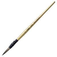 Кисть художественная синтетика ГАММА "Gold Brush" круглая №6 французское крепление, короткая ручка RE-1000006