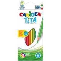 Карандаши цветные пластиковые Carioca "Tita" 12 цв заточенные RE-42793