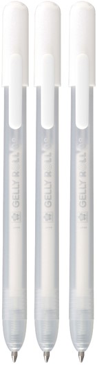 Ручка гелевая SAKURA Gelly Roll Stardust, набор 3 шт, белый, средний наконечник 0.8 мм, выдвижной корпус RTPXGBRAWH3A