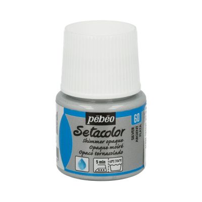 Краска для темных и светлых тканей мерцающая PEBEO Setacolor 45 мл 295-060 под серебро