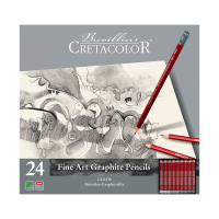 Набор графитных карандашей CRETACOLOR Cleos Fine Art 24 шт, мет.пенал CR16024