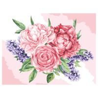 Картина по номерам на картоне ТРИ СОВЫ "Розы и сирень" 30 x 40 см, краски, кисть RE-КК_53786
