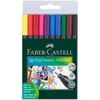 Набор капиллярных ручек Faber-Castell "Grip Finepen" 10 цв 0.4 мм, трехгранные RE-151610