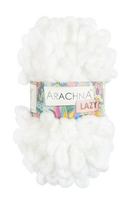 Пряжа ARACHNA Lazy 100% микрополиэстер 1 x 100 г 8.5 м №01 белый ARA-LAZ-01