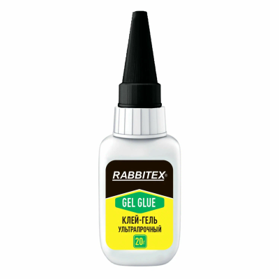 Клей секундный RABBITEX суперклей ультрапрочный гель 20 г S-609804