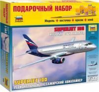 Сборная модель: Самолет "СуперДжет-100", подарочный набор, З-7009ПН