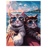 Картина по номерам на холсте ТРИ СОВЫ "Коты на отдыхе" 30 x 40 см, краски, кисть RE-КХ3040_53873