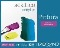 Блок для акрила FABRIANO Pittura 400 г/м2, 25 x 35 см 10 л, Фин, склейка по 4 сторонам MP40002535