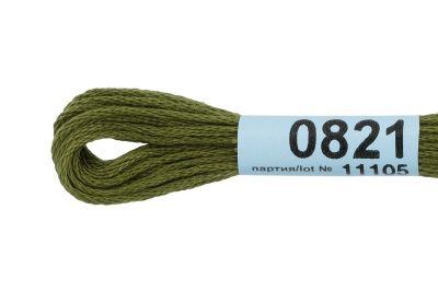 Нитки для вышивания GAMMA мулине (0820-3070) 8 м №0821 хаки MG-0821