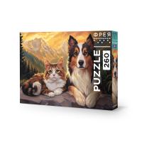 Пазл 260 элементов ФРЕЯ "Колли и кот" PZL-260/03
