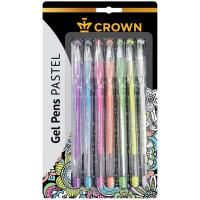 Набор гелевых ручек Crown "Hi-Jell Pastel" 7 шт 7 цв 0.8 мм, блистер RE-HJR-500PSET-7