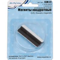 Магниты квадратные Mr.Painter 12.7 х 12.7 мм 8 шт с клеев. слоем на вспененной основе SSM-01