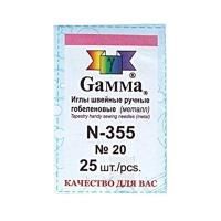 Иглы GAMMA гобеленовые №20, 25 шт, закругленные, в конверте N-355