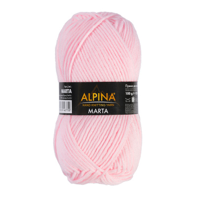 Пряжа ALPINA Marta 100% тактифил 1 х 100 г 120 ± 6 м №018 бл.розовый ALP-MAR-018