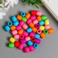 Бусины для творчества пластик "Ребристые" цветные 80 шт 1 x 1 см SIM-3775405