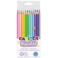Карандаши цветные Carioca "Pastel" 12 цв заточенные, ПВХ, европодвес RE-43034