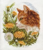 Набор для вышивания KLART "Кот в одуванчиках" 20 х 23 см 8-127