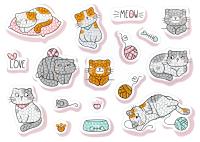 Кристальная (алмазная) мозаика ФРЕЯ наклейки "Котики на отдыхе" 19.5 х 14 см ALVN-138